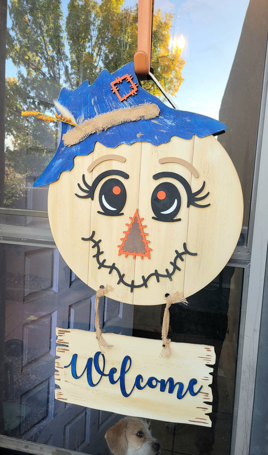 Welcome Scarecrow Door Hanger